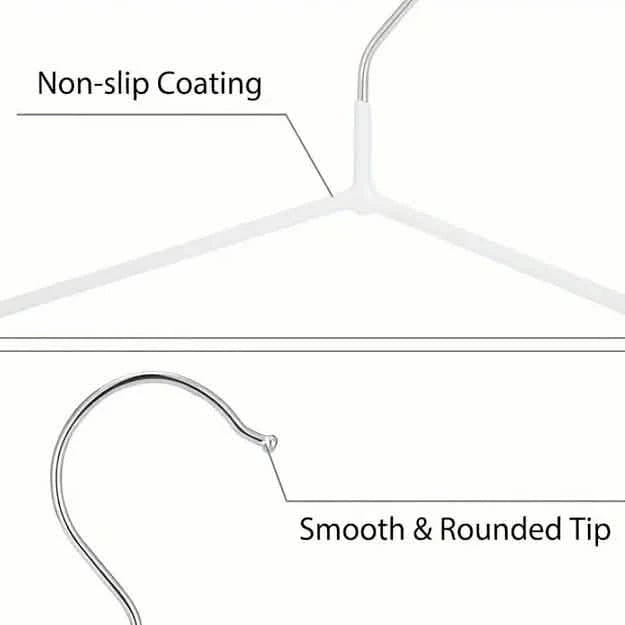 Coat Hanger - 10pk - Living LaundryHGR - RUB - 10 - Wht