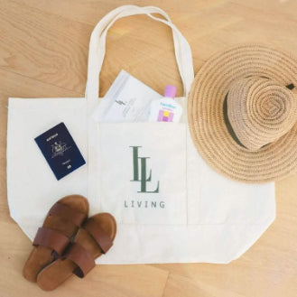 Extra Large Canvas Tote Bag - Living LaundryLBG - NAT - ZIP