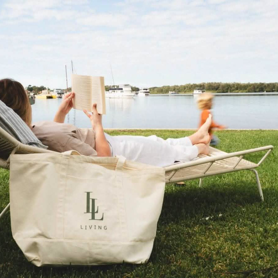 Extra Large Canvas Tote Bag - Living LaundryLBG - NAT - ZIP