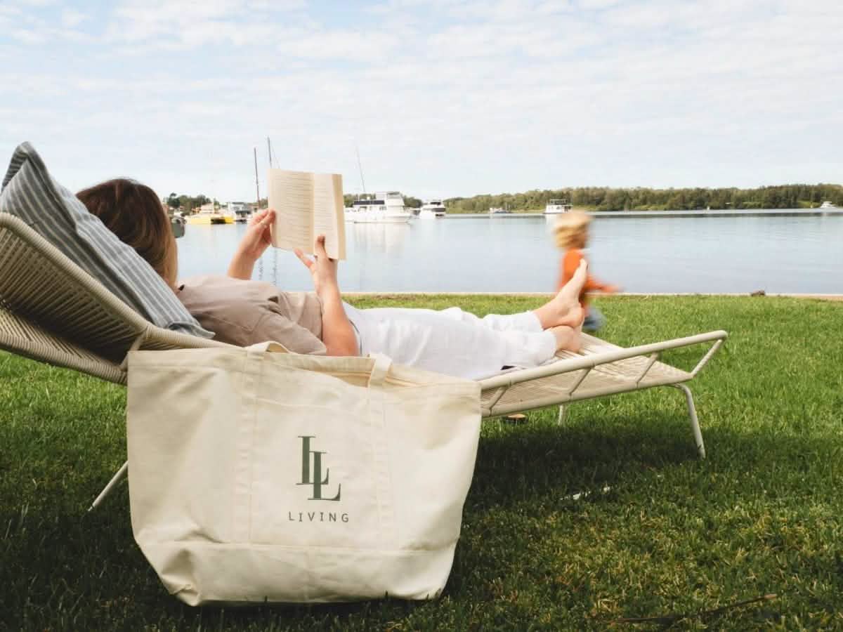 Extra Large Canvas Tote Bag - Living LaundryLBG - NAT - ZIP