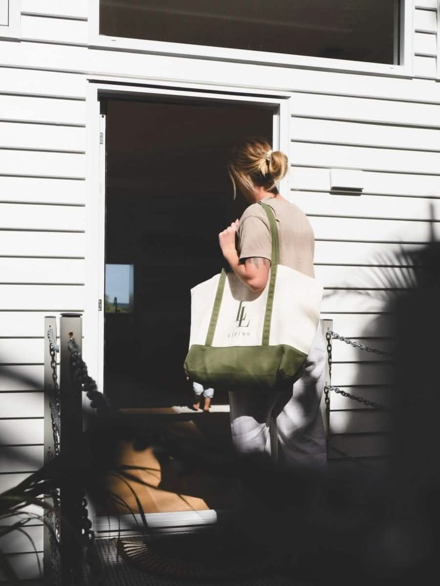 Extra Large Canvas Tote Bag - Living LaundryLBG - NAT - ZIP