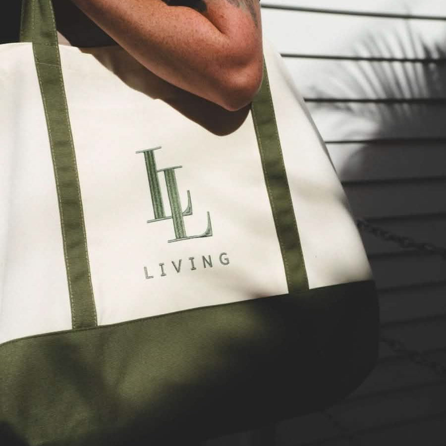 Extra Large Canvas Tote Bag - Living LaundryLBG - NAT - ZIP