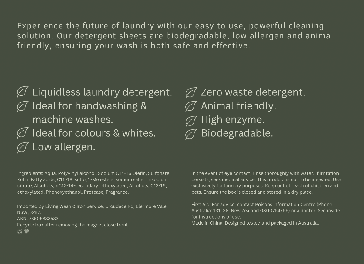 Value Pack. Scented Detergent Sheets - 100 loads - Living LaundryLDS100 - S